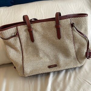 Tote bag Fossil Brown and Beige